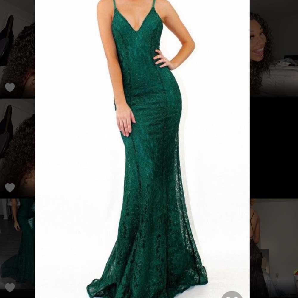 Black Lace Evening Gown/ Prom Dress